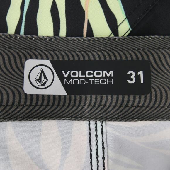Volcom Boardshorts Swim Trunks Peach Palm Leaf Print 4 Way Stretch Size 31 NWT - Picture 11 of 13